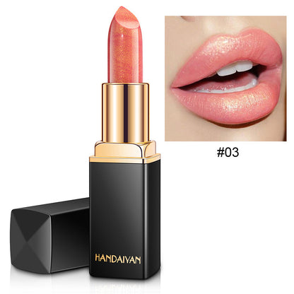 Shiny Metallic Lipstick Pearlescent Color Temperature Change Lipstick Gilt Lipstick