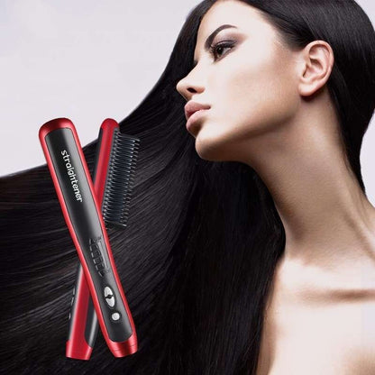 Hair straightener comb straightener