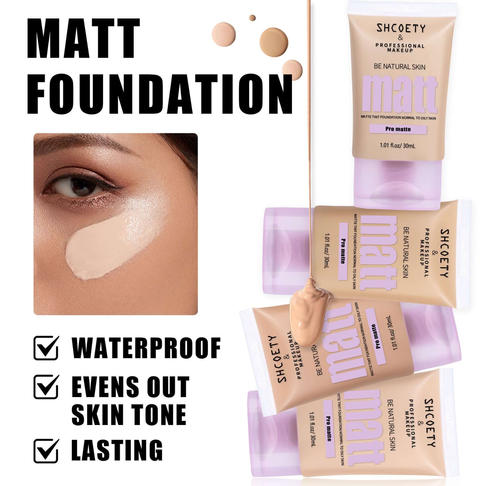 4 Colors Longwear Foundation Concealer Natural Brightening