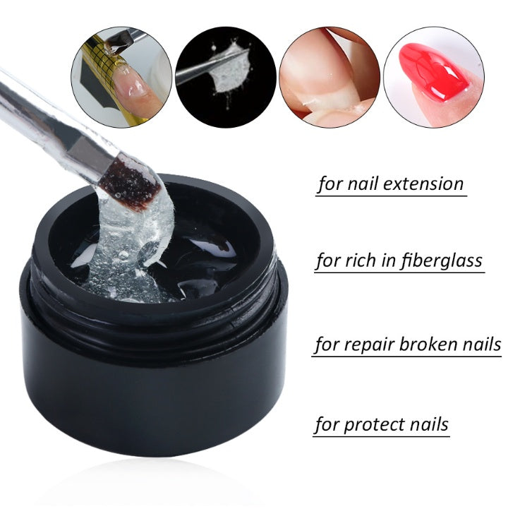 Creacked Repair Glue Nail Fiber Silk Extension Gel Fiberglass Poly UV Builder Gel Polish Manicure Art Prolonged Tool