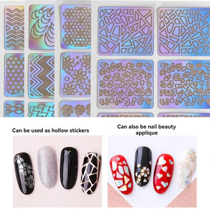 Nail Stickers Laser Skeleton Stickers Nail Decals 3D Stickers