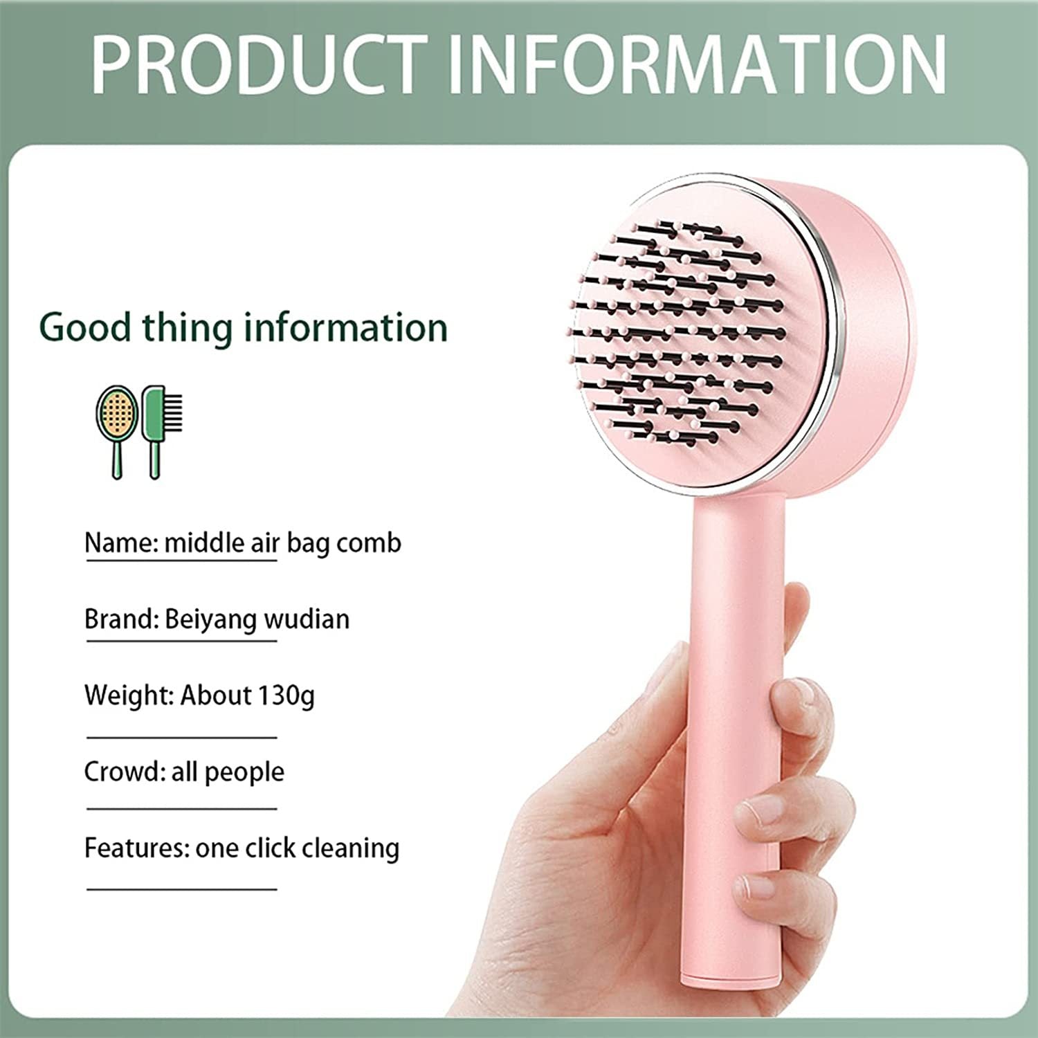 Self-Cleaning Airbag Hair Brush